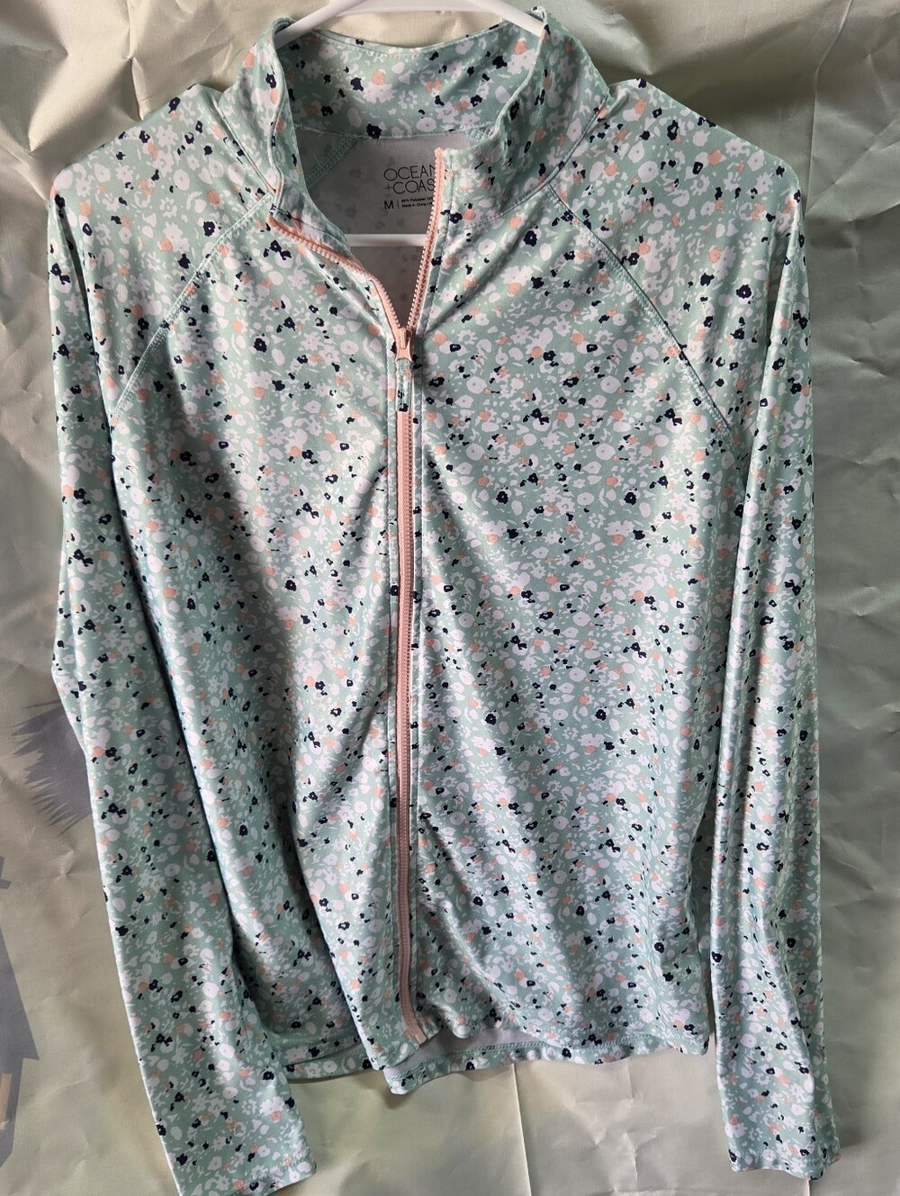 Ocean & Coast Mint Floral Utility Jacket - Full Zip